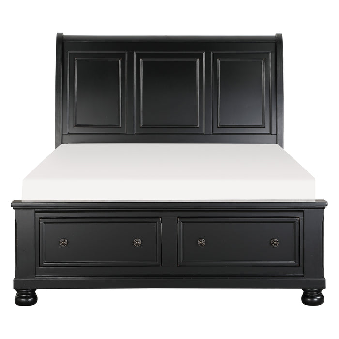 Laurelin Sleigh Platform Bed with Footboard Storage