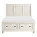 Laurelin Sleigh Platform Bed with Footboard Storage - California King / White