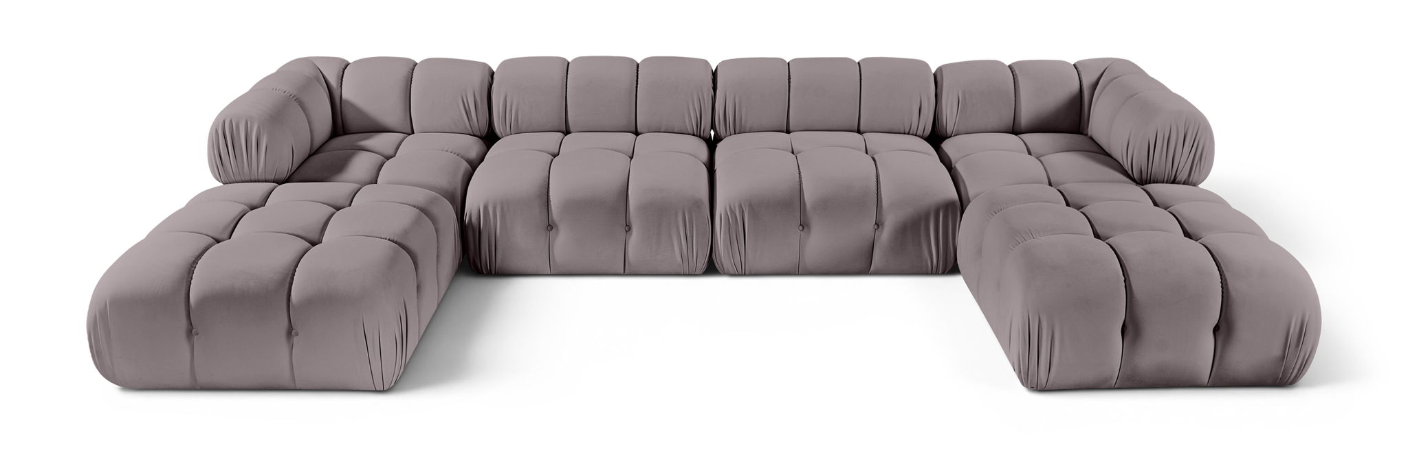 Seccional modular tapizado de terciopelo de alto rendimiento Orin de 148" de 6 piezas
