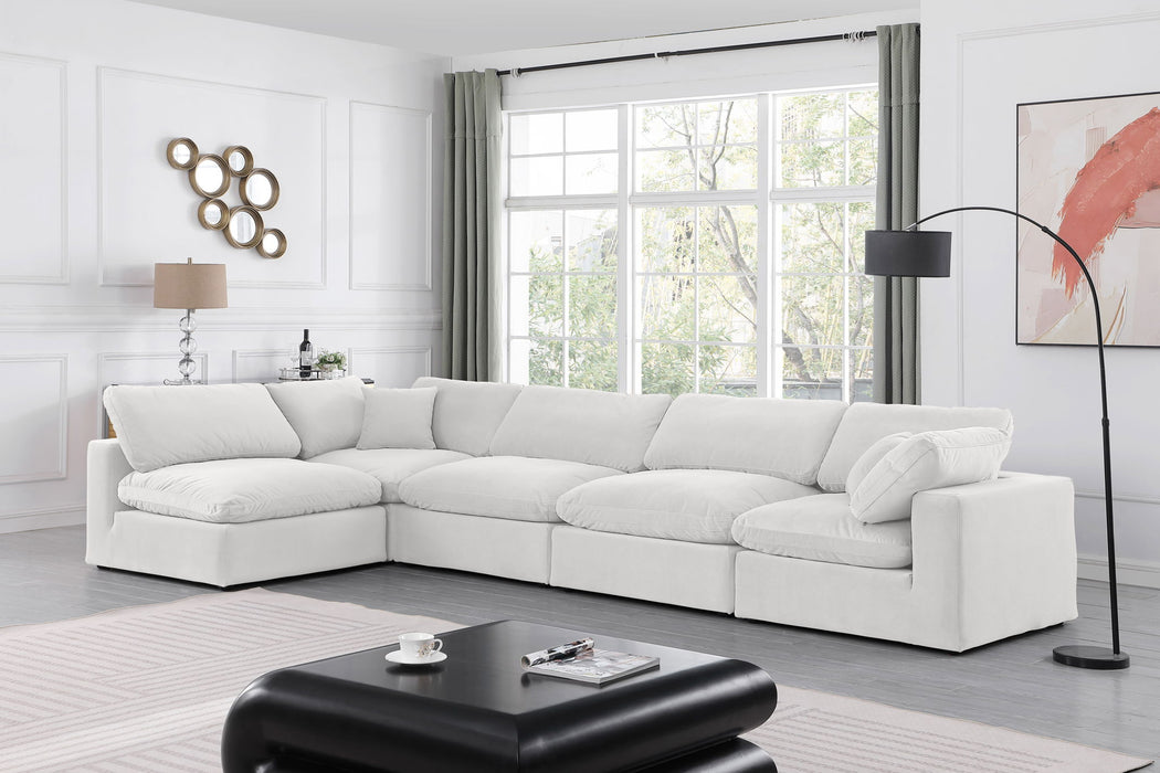 Comfy 158" Velvet Upholstered 5pc. Modular Sectional
