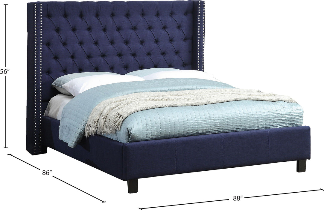 Ashton Linen Textured Fabric Upholstered Bed