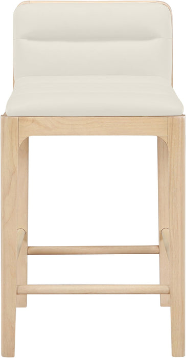 Ellis Cane And Vegan Leather Upholstered Counter Stool