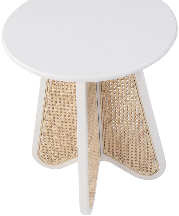 Butterfly Natural Cane And Oak Veneer End / Side Table