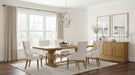 Florence 7-Piece Tufted Wingback Dining Set Rustic Honey and Beige