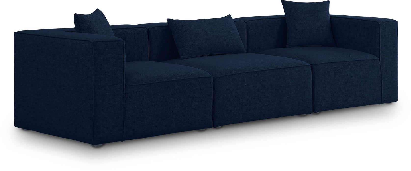 Cube 108" Fabric Upholstered 3pc. Modular Sofa