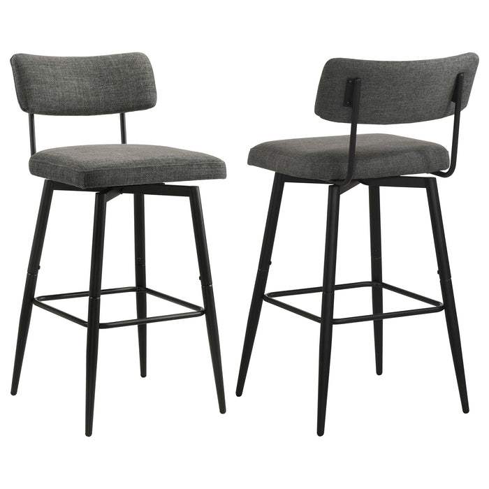 Sillas de bar giratorias tapizadas en tela Levine color crema (juego de 2)
