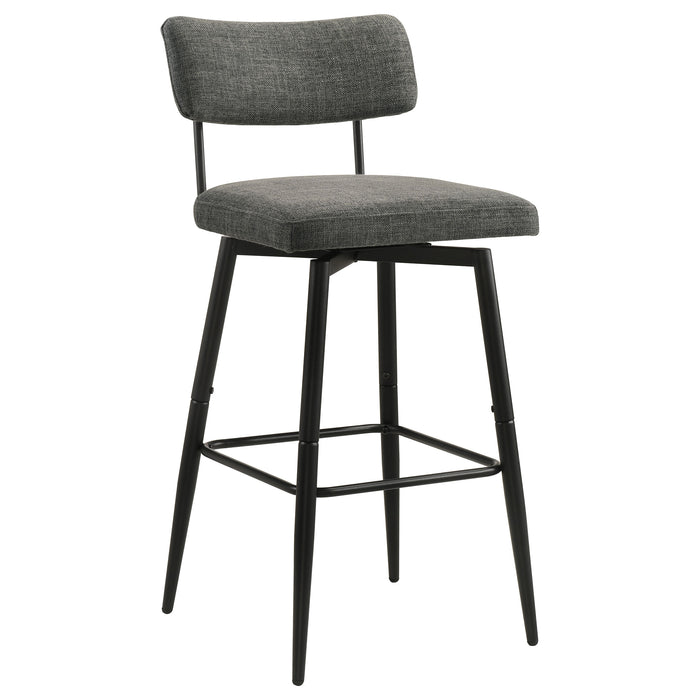 Levine Fabric Upholstered Swivel Bar Chair Grey (Set of 2)