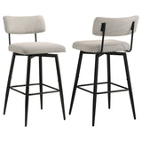 Sillas de bar giratorias tapizadas en tela Levine color crema (juego de 2)