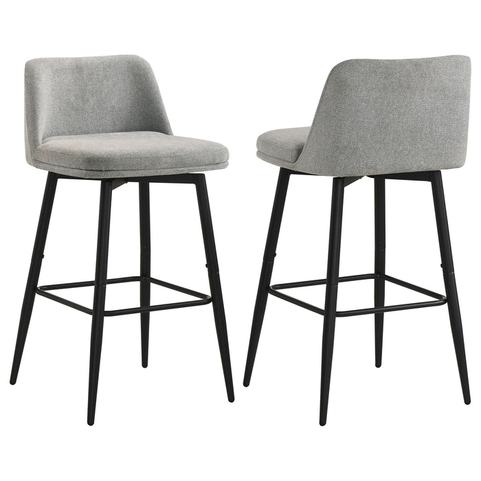 Mellor Fabric Upholstered Swivel Bar Chair Grey (Set of 2)