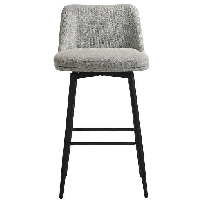 Mellor Fabric Upholstered Swivel Bar Chair Grey (Set of 2)