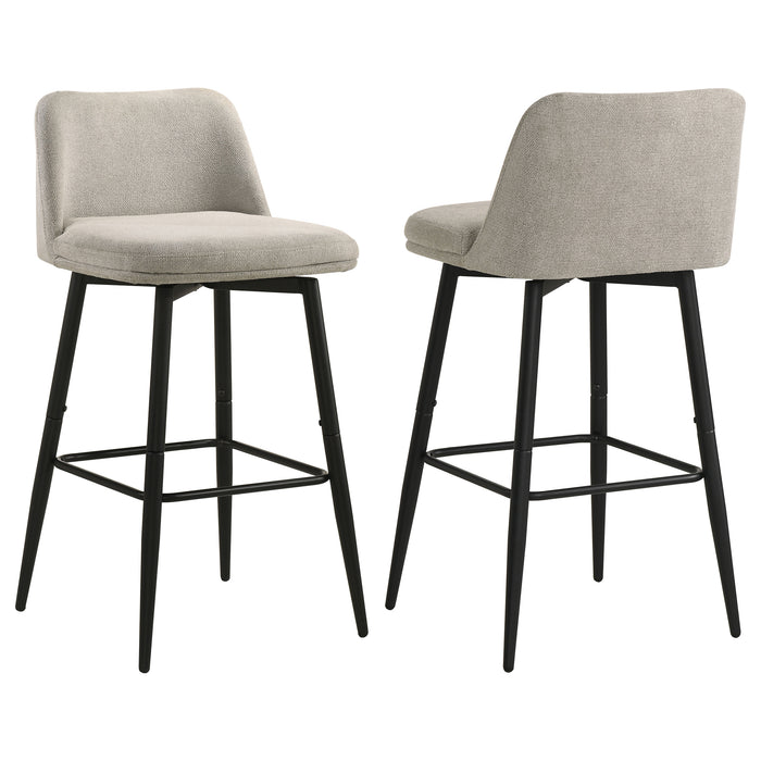 Mellor Fabric Upholstered Swivel Bar Chair Slate Brown (Set of 2)