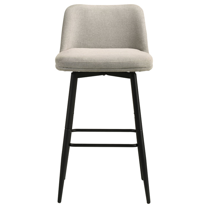 Mellor Fabric Upholstered Swivel Bar Chair Slate Brown (Set of 2)