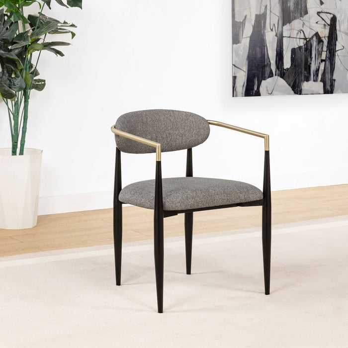 Sillas de comedor Bradbury con brazos y tapizado de tela, beige (juego de 2)