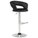 Travia Adjustable Faux Leather Swivel Bar Stool Black and Chrome
