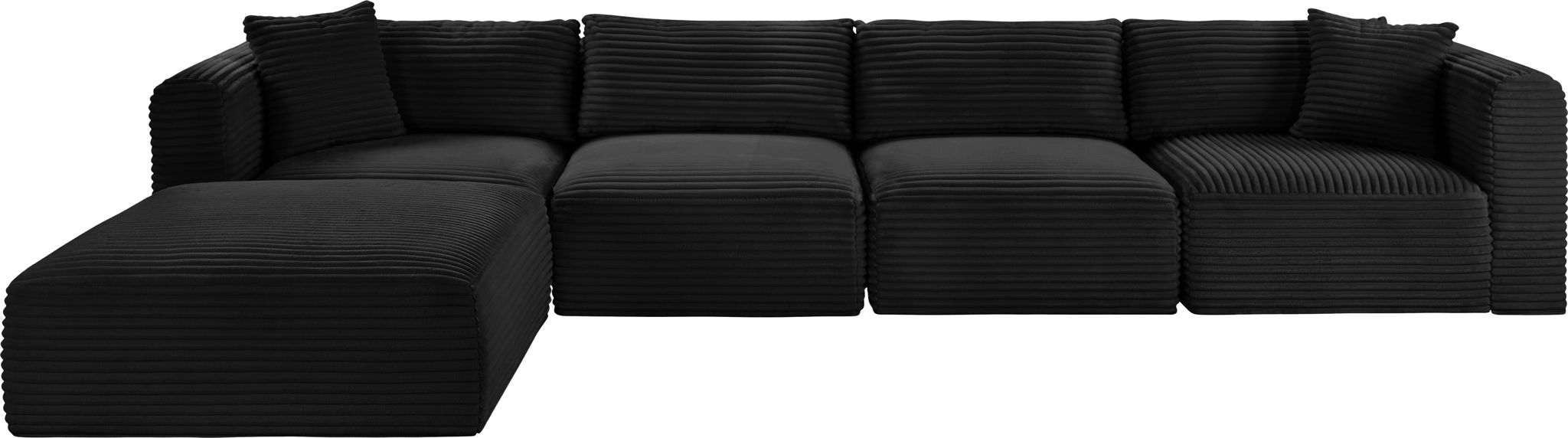 Shaggy 140" Corduroy Performance Fabric Upholstered Modular Sectional