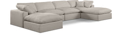 Comfy 158" Linen Textured Fabric Upholstered 6pc. Modular Sectional