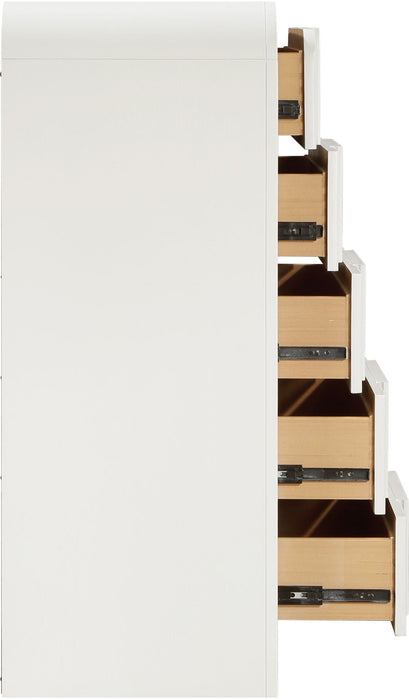 Fluted Solid Wood And Oak Veneer Chest