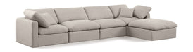Indulge 140" Linen Textured Fabric Upholstered 5pc. Modular Sectional