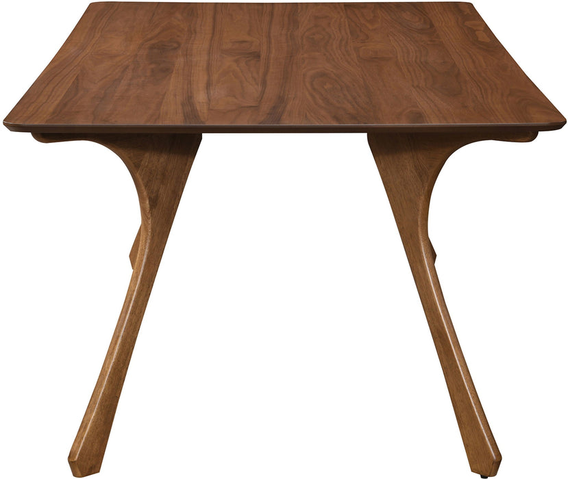 Mesa de comedor de madera maciza con enchapado de nogal Glenwood de 86.75"