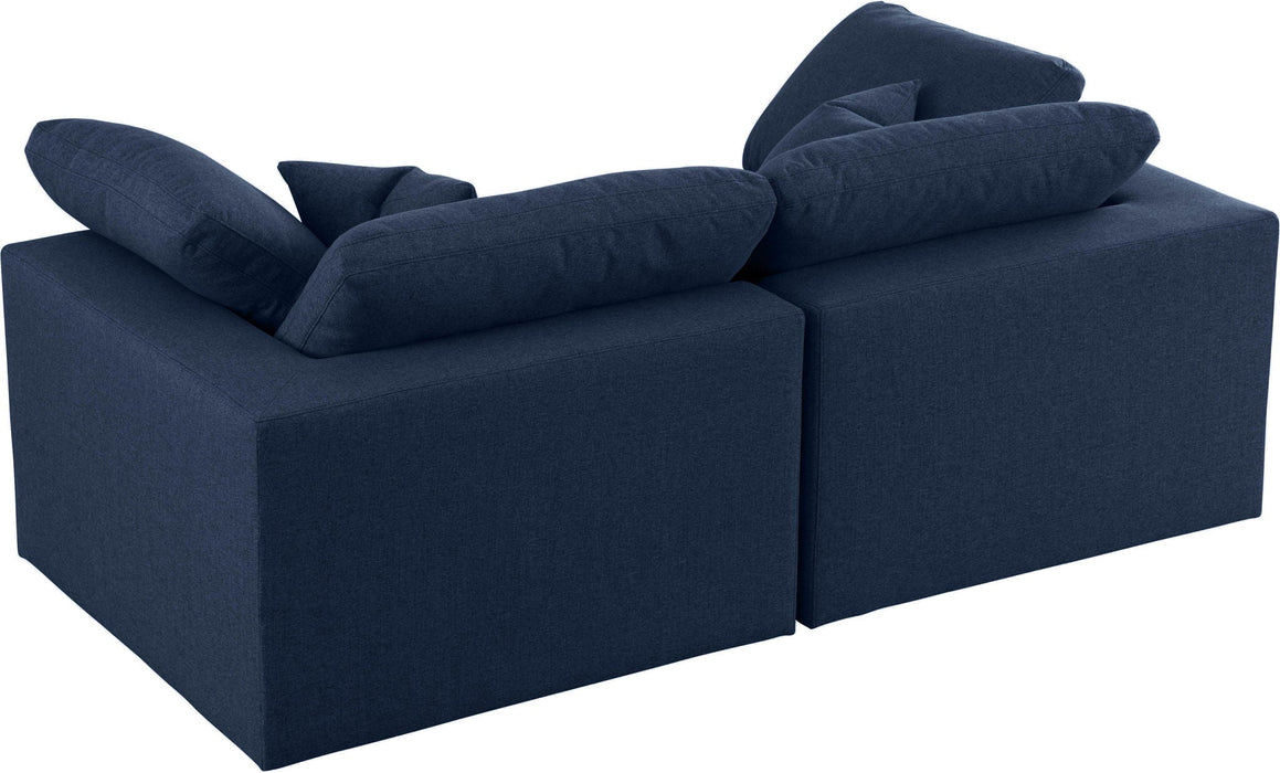 Serene 80" Linen Textured Fabric Upholstered Deluxe Comfort 2pc. Modular Sofa