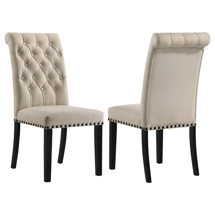 Alana Fabric Upholstered Dining Side Chair Grey (Set of 2)