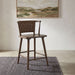 Tallis Woven Faux Leather Back Counter Chair Brown (Set of 2)