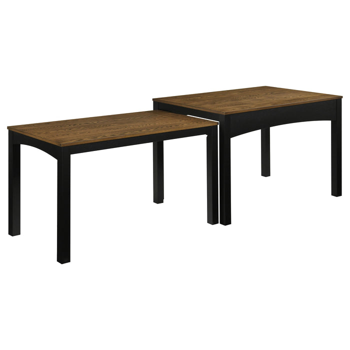 Sykes 47-inch 2-piece Nesting Dining Table Natural and White