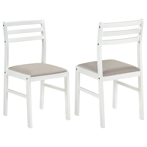Sykes Fabric Upholstered Ladder Back Side Chair White and Beige (Set of 2)
