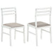 Sykes Fabric Upholstered Ladder Back Side Chair White and Beige (Set of 2)