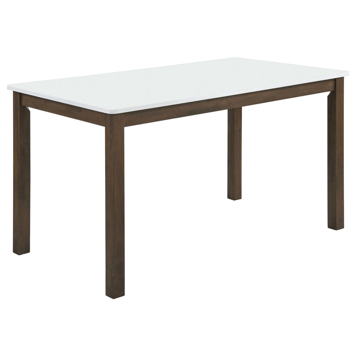 Juego de comedor rectangular Merrin de 7 piezas de 55" - blanco roto y nogal