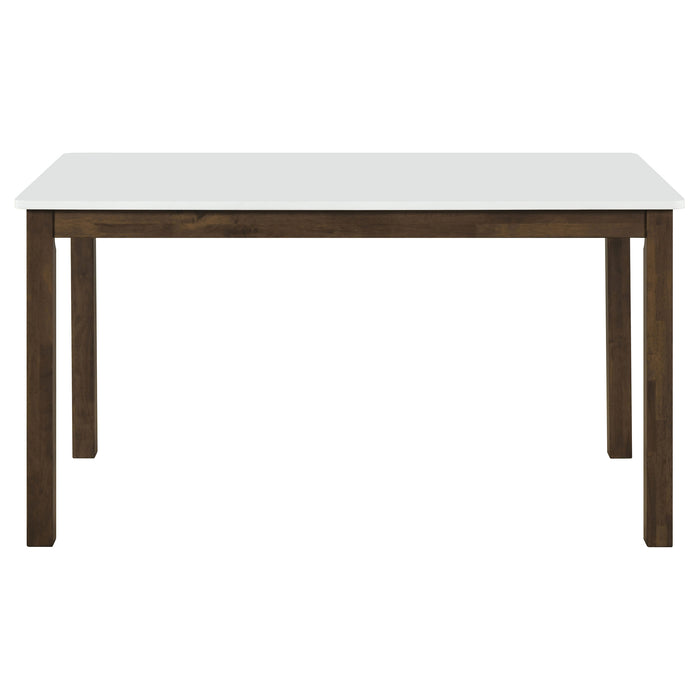 Juego de comedor rectangular Merrin de 7 piezas de 55" - blanco roto y nogal