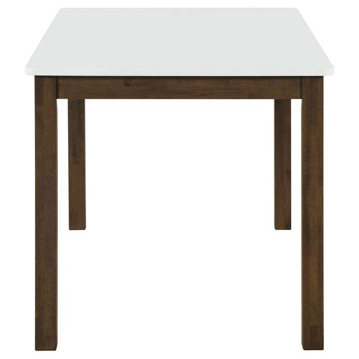 Juego de comedor rectangular Merrin de 7 piezas de 55" - blanco roto y nogal