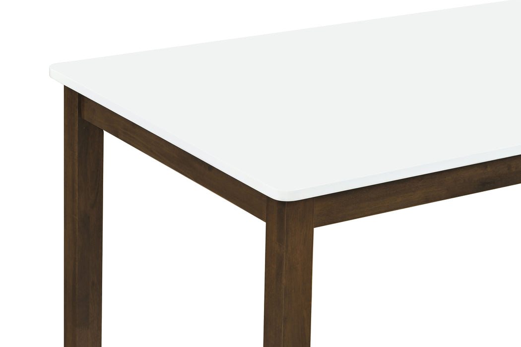 Juego de comedor rectangular Merrin de 7 piezas de 55" - blanco roto y nogal