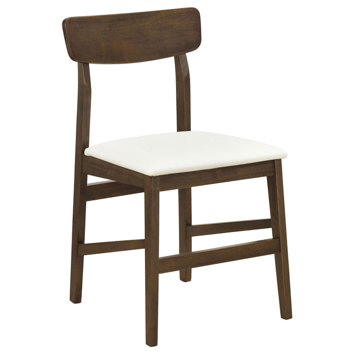 Juego de comedor rectangular Merrin de 7 piezas de 55" - blanco roto y nogal