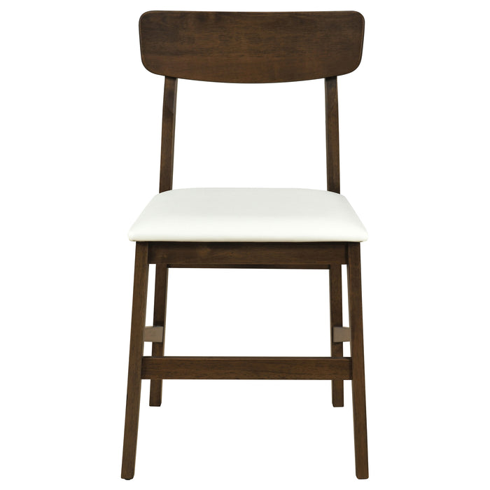 Juego de comedor rectangular Merrin de 7 piezas de 55" - blanco roto y nogal