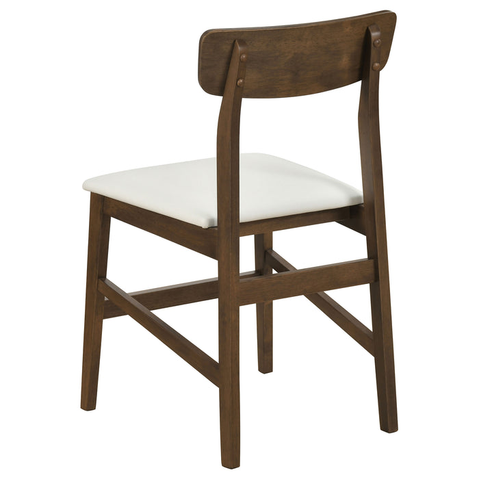 Juego de comedor rectangular Merrin de 7 piezas de 55" - blanco roto y nogal