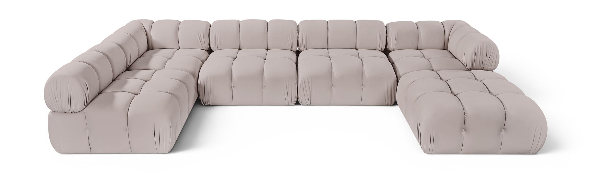 Orin 148" Velvet Performance Fabric Upholstered 6 Pc. Modular Sectional
