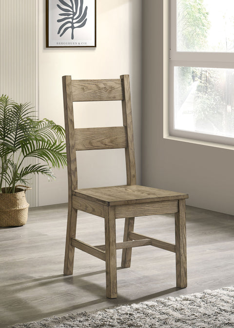 Silla auxiliar de comedor Cardova de madera maciza, roble Vineyard (juego de 2)