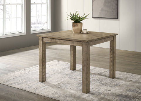 Mesa de comedor cuadrada Cardova con altura de mostrador, roble Vineyard