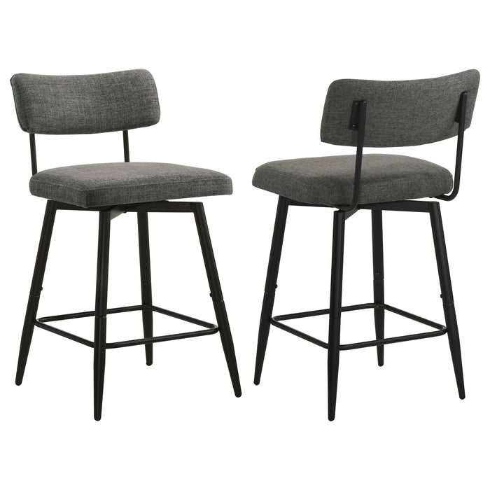 Sillas giratorias para mostrador tapizadas en tela Levine, color crema (juego de 2)