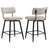 Sillas giratorias para mostrador tapizadas en tela Levine, color crema (juego de 2)