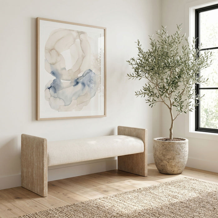 Hickory Fabric Upholstered Bench