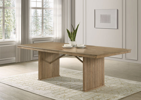 Mesa de comedor extensible Adina de 89 pulgadas, marrón claro envejecido