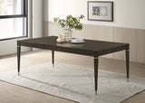 Mesa de comedor extensible Reseda de 81 pulgadas con hoja adicional, color marrón ceniza