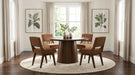 Galindo 5-piece 52-inch Round Dining Set Nutmeg and Walnut