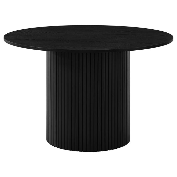 Juego de comedor redondo de madera Hamlyn de 5 piezas - negro