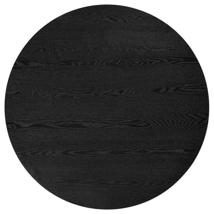 Juego de comedor redondo de madera Hamlyn de 5 piezas - negro