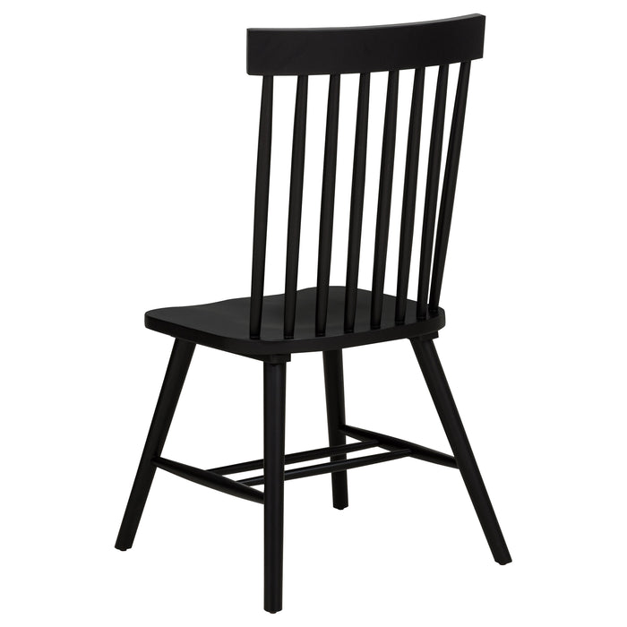 Juego de comedor redondo de madera Hamlyn de 5 piezas - negro