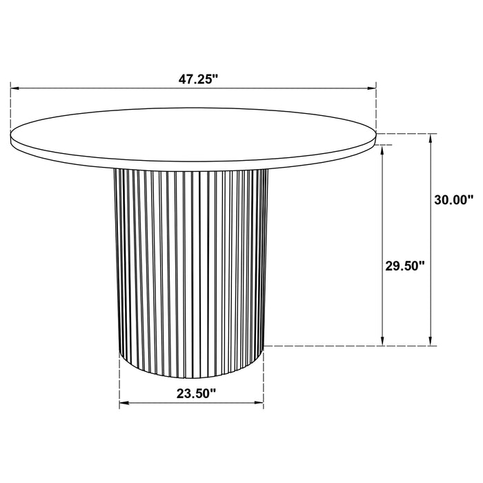 Juego de comedor redondo de madera Hamlyn de 5 piezas - negro