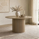 Mesa de comedor redonda de madera Hamlyn de 47 pulgadas, roble natural